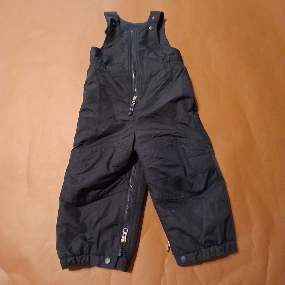 Lands End Toddler 12-18 Month Squall Waterproof Insulated Blue Snow Bibs